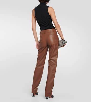 Gerade High-Rise-Hose aus Leder | Giuseppe di Morabito