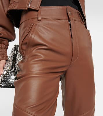 Gerade High-Rise-Hose aus Leder | Giuseppe di Morabito