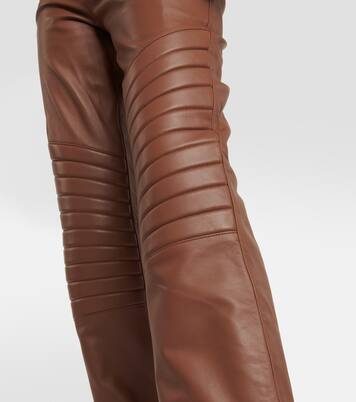 Gerade High-Rise-Hose aus Leder | Giuseppe di Morabito