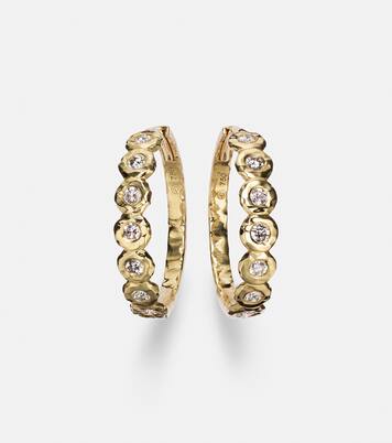 Pendientes de aro Edith en oro de 18 ct con diamantes | Octavia Elizabeth