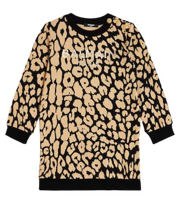 Logo cotton sweater dress | Balmain Kids