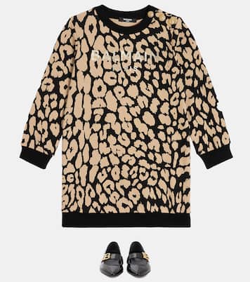 Logo cotton sweater dress | Balmain Kids