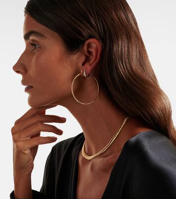 Orecchini a cerchio in oro 18kt con diamanti | Anita Ko