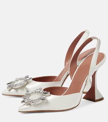 Pumps slingback Begum in raso | Amina Muaddi