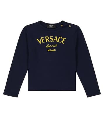 Logo cotton jersey sweatshirt | Versace Kids