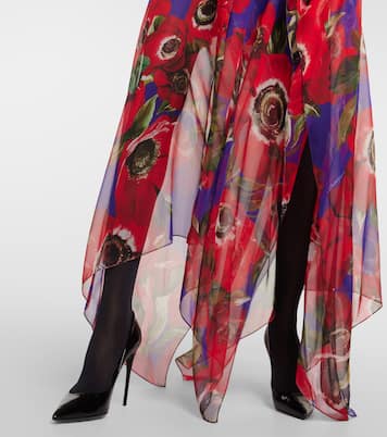 قفطان من شيفون الحرير Anemone | Dolce&Gabbana