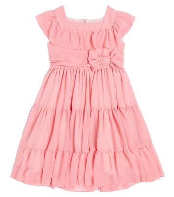 Bow-detail tiered chiffon dress | Patachou