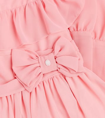 Bow-detail tiered chiffon dress | Patachou