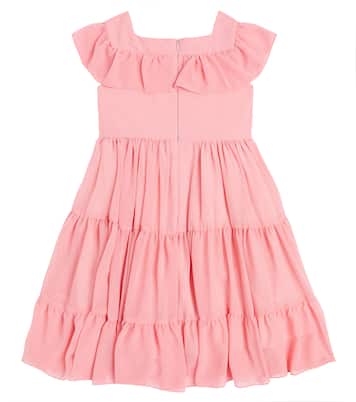 Bow-detail tiered chiffon dress | Patachou