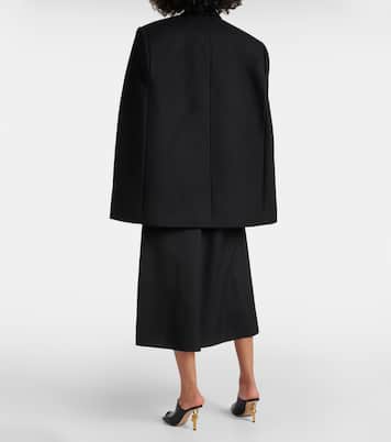 Double-breasted cropped virgin wool cape | Wardrobe.NYC