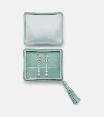 Pearl Heart 14kt gold drop earrings with freshwater pearls | Sophie Bille Brahe