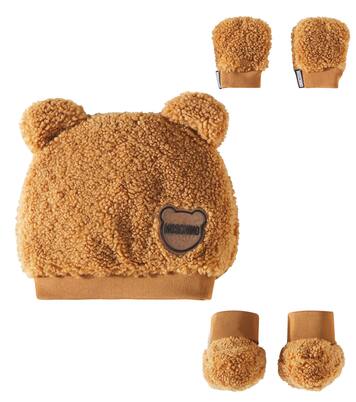 Faux shearling hat, shoes, and gloves set | Moschino Kids