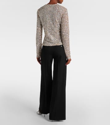 Top Noa cruzado con lentejuelas y abertura | Costarellos