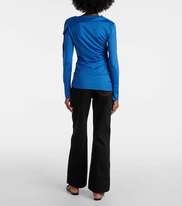 Ruched asymmetric jersey top  | Victoria Beckham