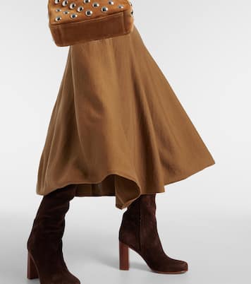 Mayu knitted wool midi skirt | Khaite