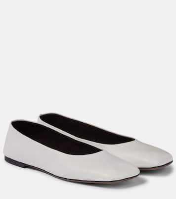 Square leather ballet flats | The Row