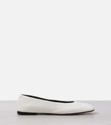 Square leather ballet flats | The Row
