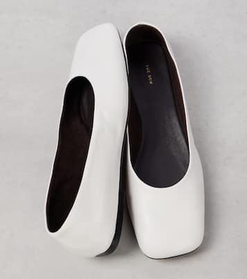 Square leather ballet flats | The Row