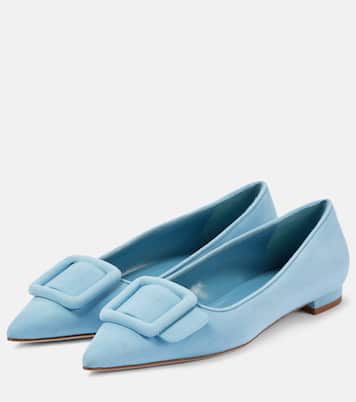 Ballerinas Maysalepumpflat aus Veloursleder | Manolo Blahnik