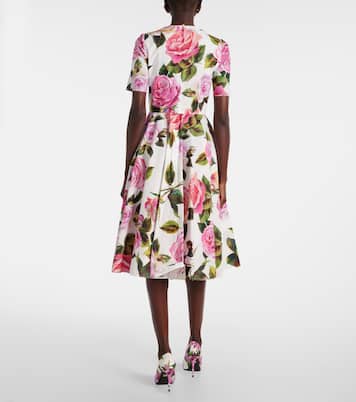 Bedrucktes Midikleid aus Baumwolle | Dolce&Gabbana