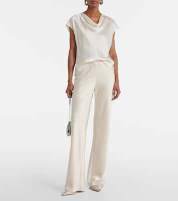 Weite High-Rise-Hose aus Satin | Vince