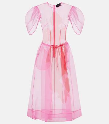 Robe midi imprimée en organza | Simone Rocha