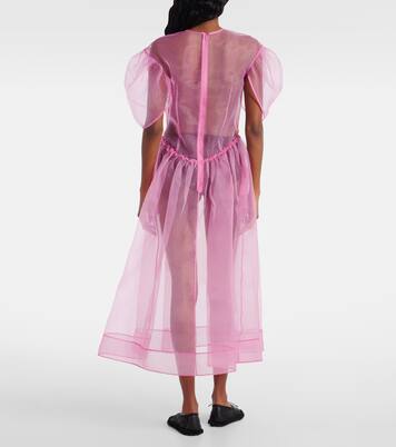 Robe midi imprimée en organza | Simone Rocha
