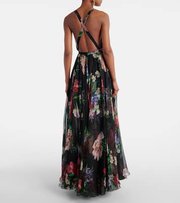 Floral pleated silk chiffon gown | Dolce&Gabbana