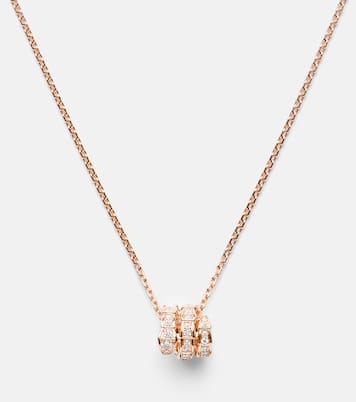 Serpenti Viper 18kt rose gold pendant necklace with diamonds | Bvlgari