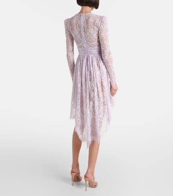 Abito corto in pizzo e raso  | Self-Portrait