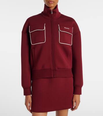 Logo jersey zip-up sweatshirt | Gucci