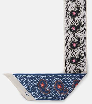 Escape printed silk twill scarf | Valentino