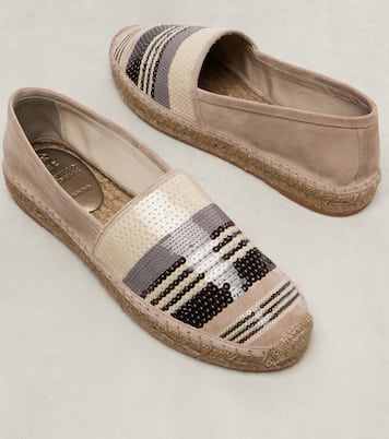 Sequined suede espadrilles | Brunello Cucinelli