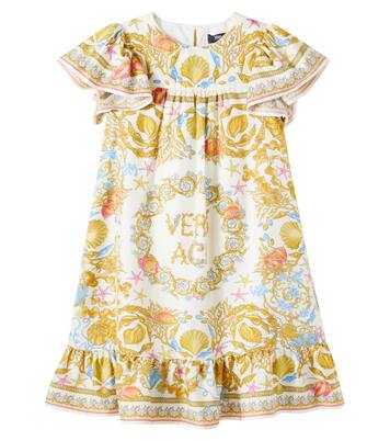 Underwater Barocco ruffled silk dress | Versace Kids