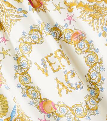 Underwater Barocco ruffled silk dress | Versace Kids