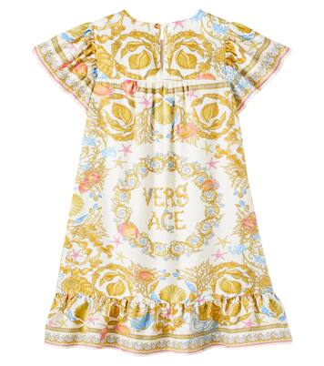 Underwater Barocco ruffled silk dress | Versace Kids