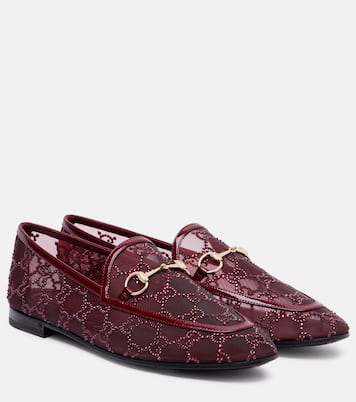 New Jordaan leather-trimmed mesh loafers | Gucci