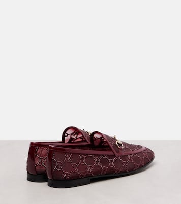 New Jordaan leather-trimmed mesh loafers | Gucci