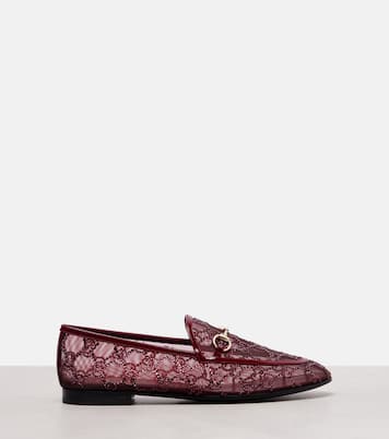 New Jordaan leather-trimmed mesh loafers | Gucci