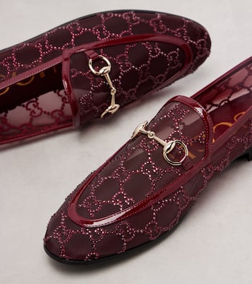 New Jordaan leather-trimmed mesh loafers | Gucci