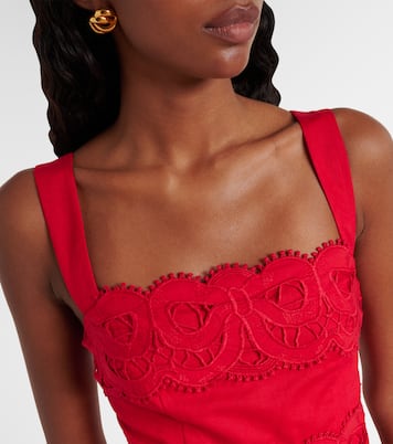 Cutout linen and cotton-blend minidress | Self-Portrait