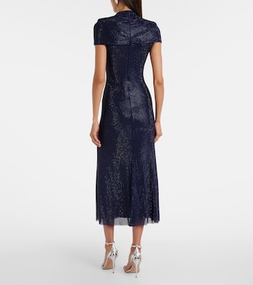 Midikleid aus Mesh mit Kristallen | Self-Portrait