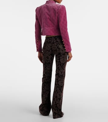 Bedruckte High-Rise-Hose aus Samt | Chloé