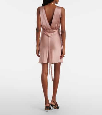 Lace-trimmed silk satin minidress | Chloé