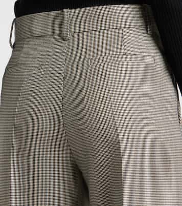 Pantalones anchos de lana y mohair a cuadros | Valentino