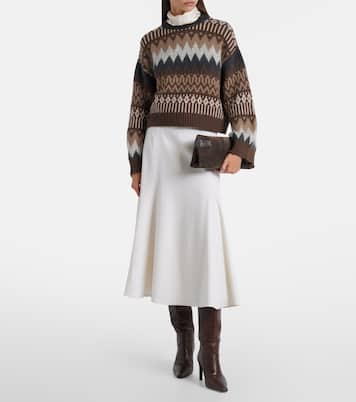 Cashmere jacquard sweater | Brunello Cucinelli