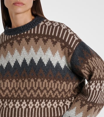 Cashmere jacquard sweater | Brunello Cucinelli
