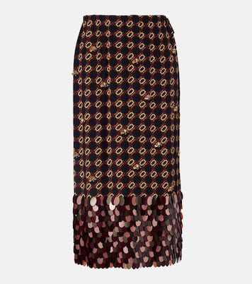 Printed sequined silk midi skirt | Dries Van Noten