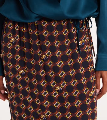 Printed sequined silk midi skirt | Dries Van Noten