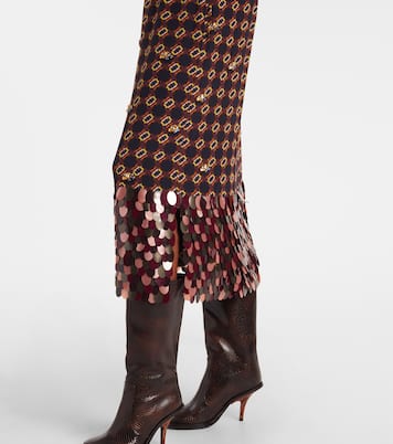 Printed sequined silk midi skirt | Dries Van Noten